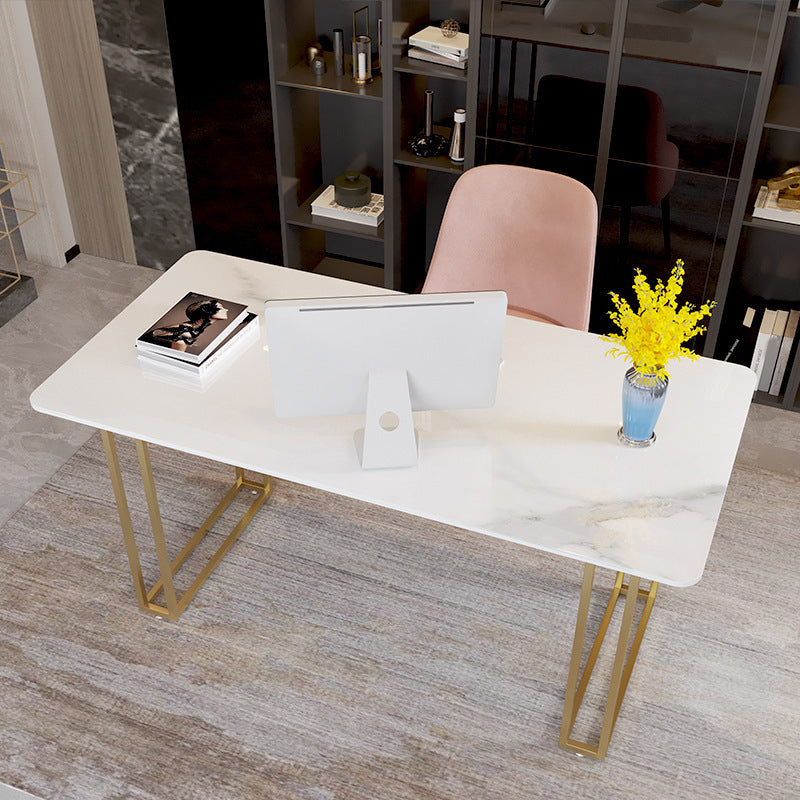 Zeitgenössischer Steinschreiberschreibtisch 29,53 Zoll breiter Büroschreibtisch mit 1 Regal