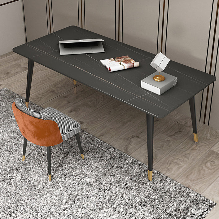 Acabado antiguo Desk Glam Office Desk Rectangular Desk con patas de metal