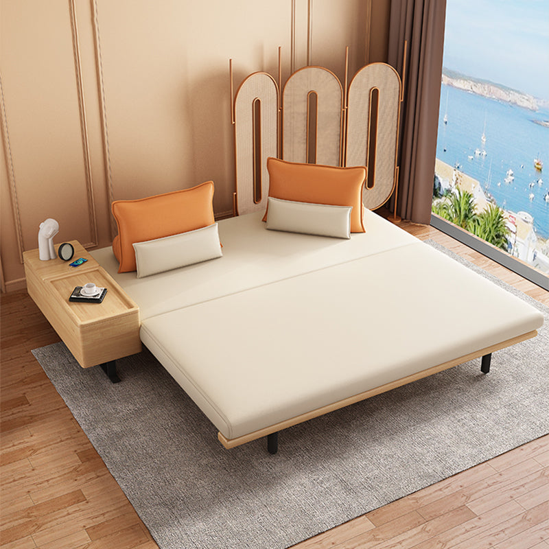 Modernes Cabrio -Sofa -Bett armloses Sofa mit Kissen in Beige