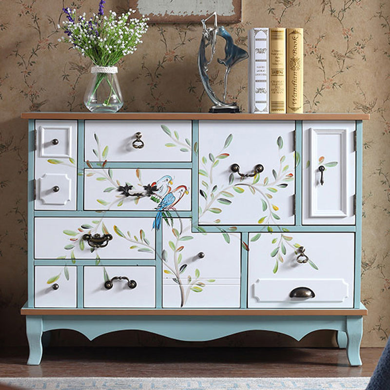 Industrial Painted Accent Cabinet with Drawers Solid Wood Chest Suit Clearhalo 'Cabinets & Chests' 'cabinets_chests' 'furn' 'furn_cabinets_chests' 'Furniture' 'Living Room Furniture' 6591344