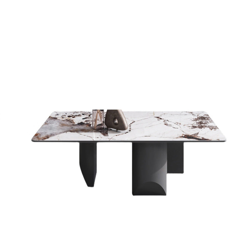 Contemporary Slate Rectangle Coffee Table Standard Single Coffee Table