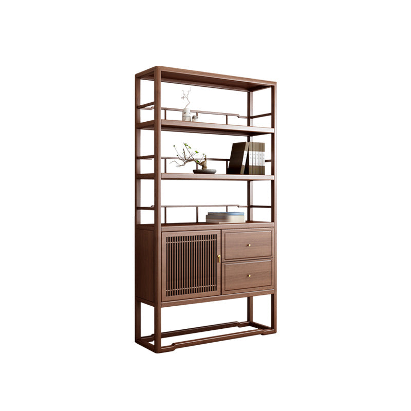 Libreria standard aperta con libreria in legno contemporaneo con porte