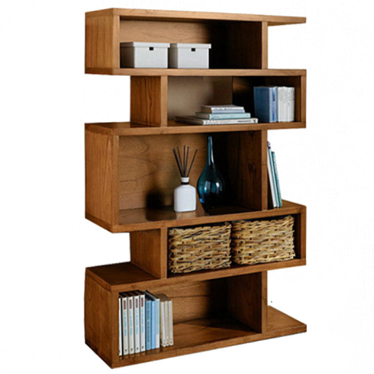 Wooden Closed Back Bookcase Standard Scandinavian Bookshelf with Shelves 35"L x 14"W x 67"H Clearhalo 'Bookcases' 'furn' 'furn_bookcases' 'Furniture' 'Office Furniture' 6592241