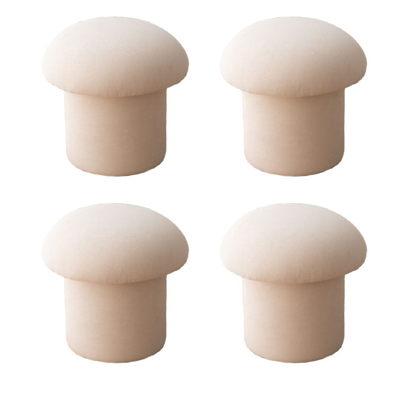 Plain Pouf Mushroom Shaped Sherpa Fade Resistant Upholstered Pouf Ottoman Beige 4 Piece Set Clearhalo 'furn' 'furn_ottomans_poufs' 'Furniture' 'Living Room Furniture' 'Ottomans & Poufs' 'ottomans_poufs' 6592623