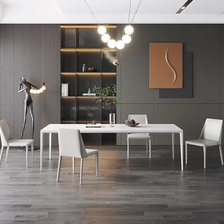 Eigentijds 1/2/5 stuks meubels stenen rechthoekige eetkamerstoelen in het wit gezet