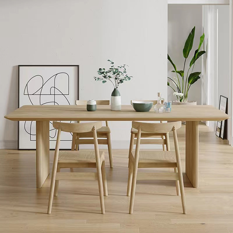 Modern Dining Set 1/2/5 Pcs Rectangle Solid Wood Dining Table and Chairs