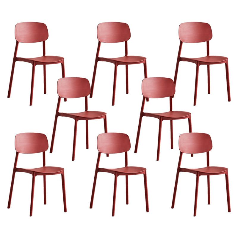 Comedor silla lateral de plástico interior apilando silla de espalda abierta