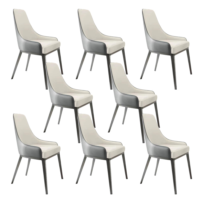 Chaises de salle à manger sans bras rembourrées à l'intérieur chaise Parsons avec des jambes en métal