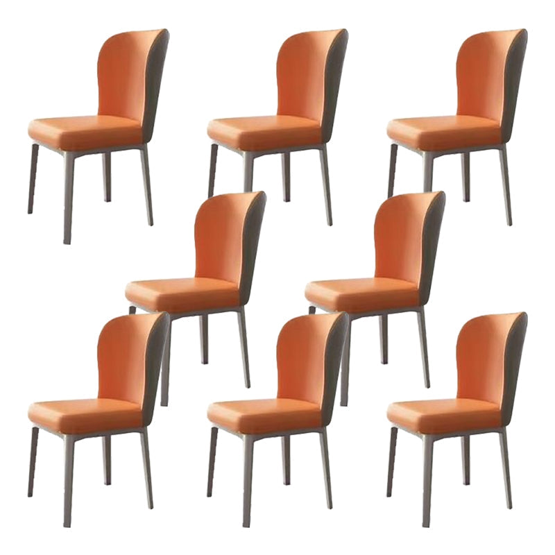 Sedia laterale in pelle finta sedia da pranzo in cucina senza braccio contemporanea