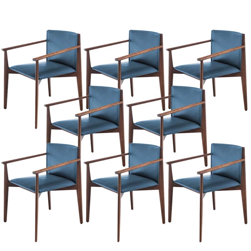 Armless Kitchen Dining Side Chair Faux Leather Chair with Wood Legs