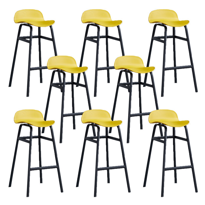 Modern Backrest Armless Counter Stool Iron Bar Stool with Seat and Pedal for Cafe