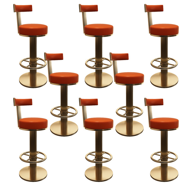 Leather Bar Stool Adjustable Height Counter Stool for Bristol Orange 8 Piece Set Clearhalo 'Bar Furniture' 'Bar Stools' 'bar_stools' 'furn' 'furn_bar_stools' 'Furniture' 'Kitchen & Dining Furniture' 6594271