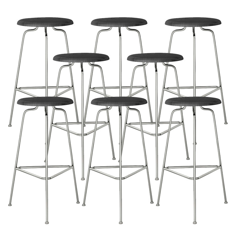 Modern Armless Backless Counter Stool Oak Wood Bar Stool with Pedal for Cafe