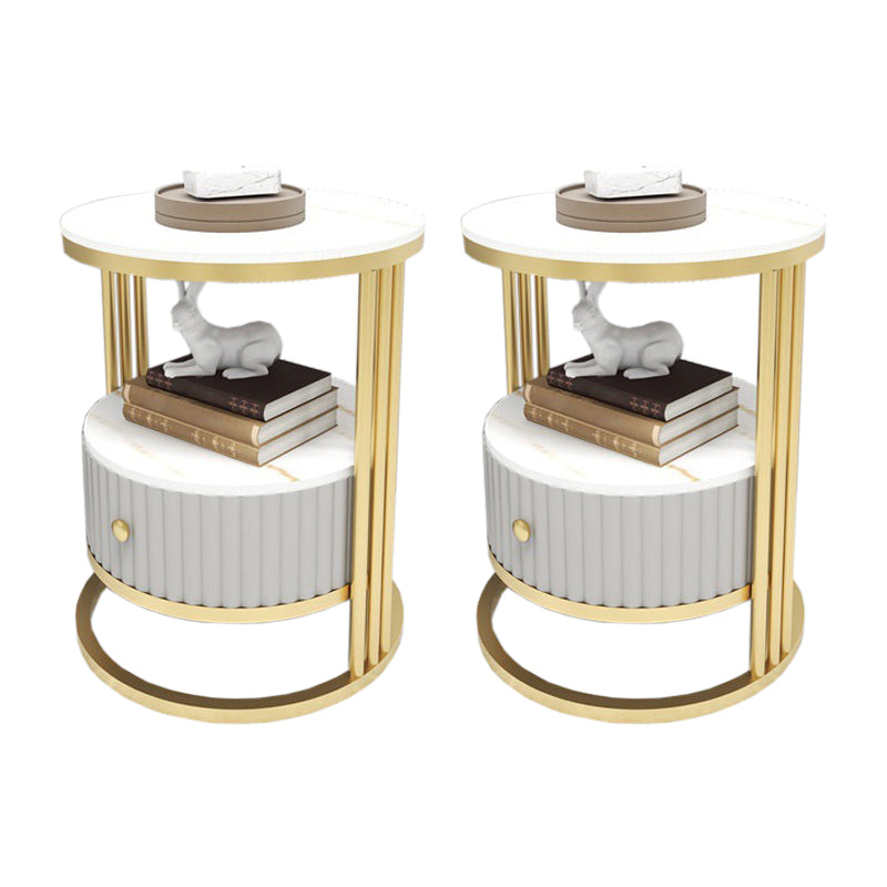 グラムベッドナイトスタンドオープンストレージベッドサイドキャビネット用ベッドルーム