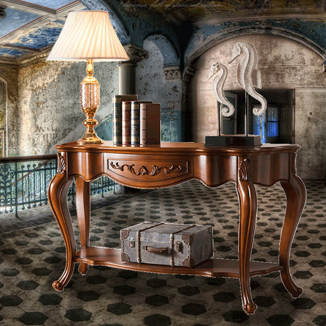 Tavolo di accento marrone vittoriano da divano console in forma gratuita per Hall