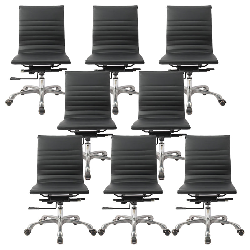 Moderne zwarte bureaustoel verstelbare stoelhoogte faux lederen bureau stoel met wielen