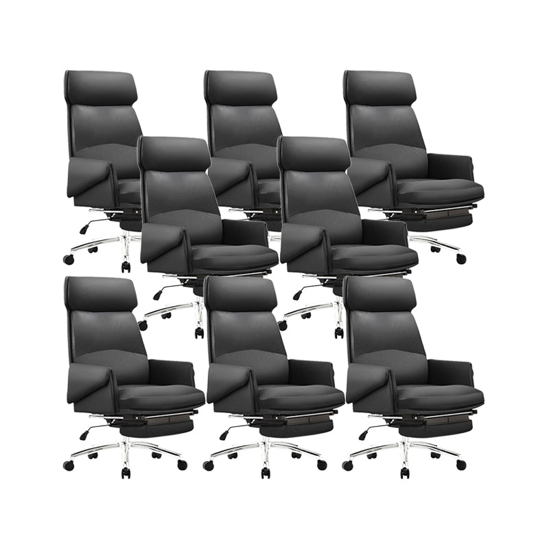 Modern No Arm Executive Chair Tilt Mechanism Managers Chair for Office Black 8 Piece Set Clearhalo 'furn' 'furn_office_chair' 'Furniture' 'Office Chairs' 'Office Furniture' 'office_chair' 6600392