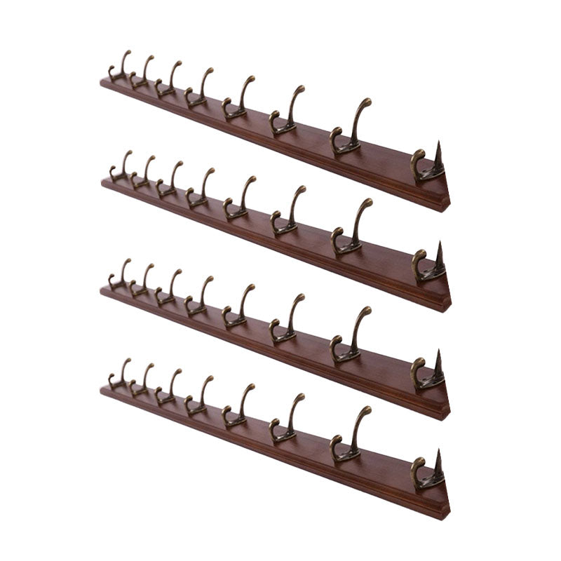 Modern Wooden Entryway Coat Rack Wall-Mounted Coat Hanger with Hooks Brown 4 Piece Set 8 Clearhalo 'Entry & Mudroom Furniture' 'furn' 'furn_hall_tree_coat_racks' 'Furniture' 'Hall Trees & Coat Racks' 'hall_tree_coat_racks' 6600775
