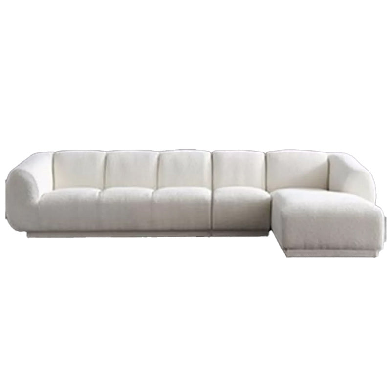 Divano di lana minimalista con chaise in bianco divano in tessuto da 29,1 "H