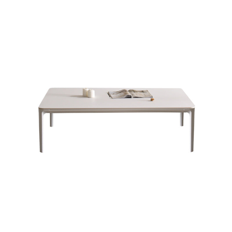 Modernism Sate Top Coffee Table Rectangular 4 Legs Cocktail Table in White