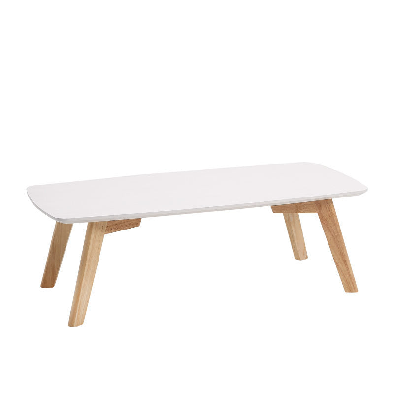 Solid Wood 4 Legs Coffee Table Modern 11.8" H Cocktail Table 35.4"L x 17.7"W x 11.8"H White Rectangular Clearhalo 'Coffee & Accent Tables' 'Coffee Tables' 'coffee_tables' 'furn' 'furn_coffee_tables' 'Furniture' 'Living Room Furniture' 6607605