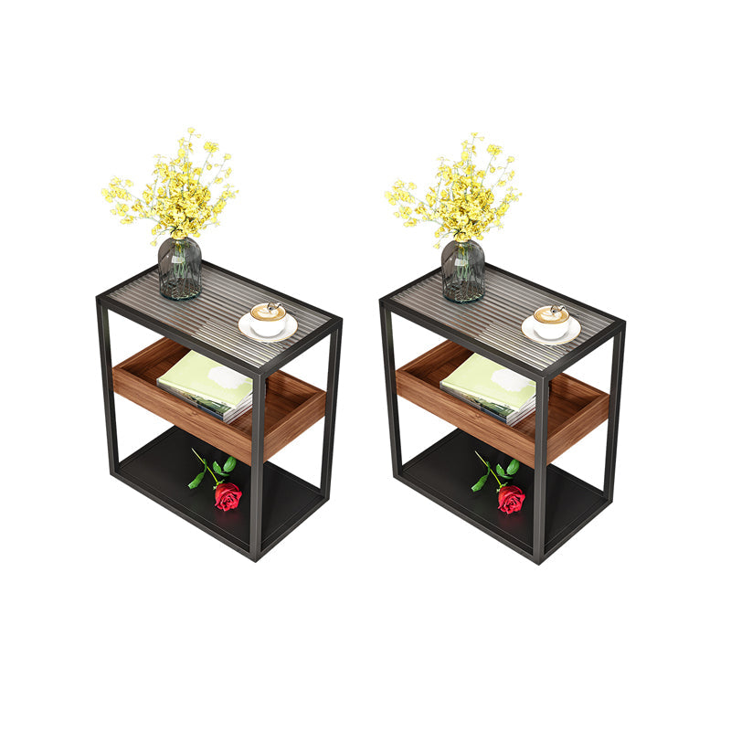 Glasobertisch -Akzent -Akzent -Akzent -Sofa -Sofa -Sofa -Endtisch mit Regalen