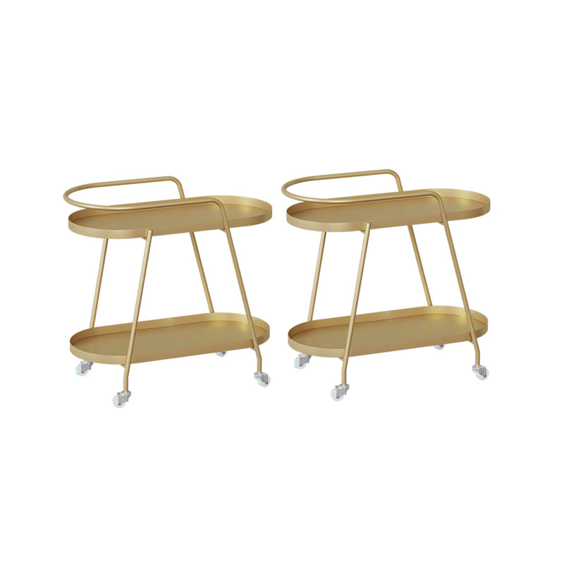 Ovaler 2-stufiger Endtisch mit Rollen moderner Beistelltisch mit Rädern