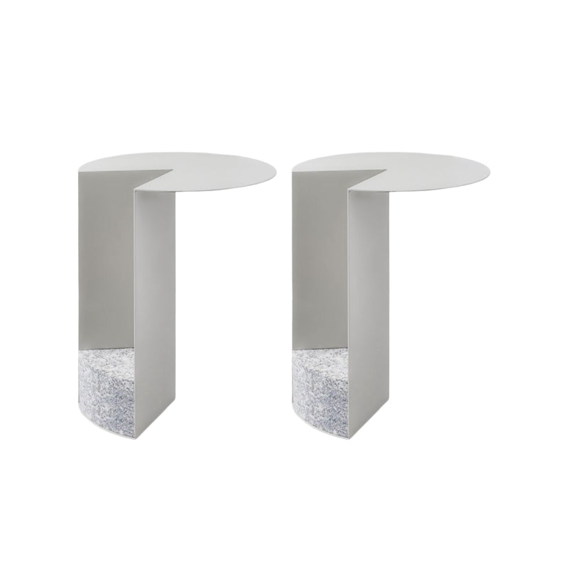 Mid-century Modern Round Side Table with Storage Pedestal End Table