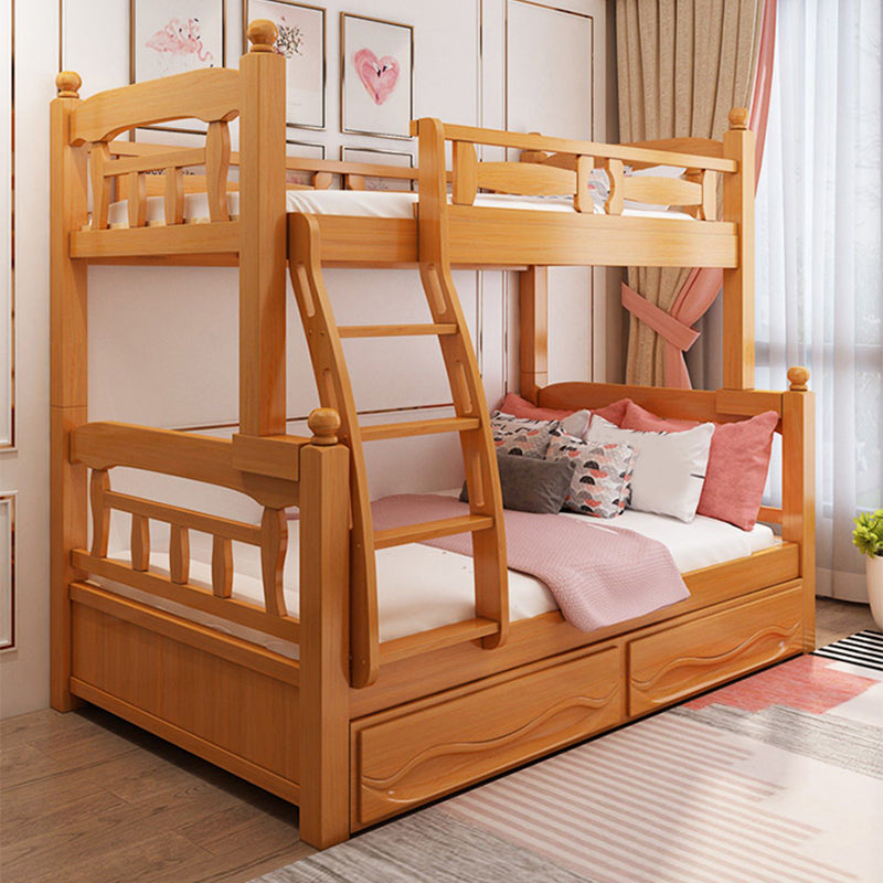 Cama litera de madera sólida litera de estilo natural moderno con cabecera