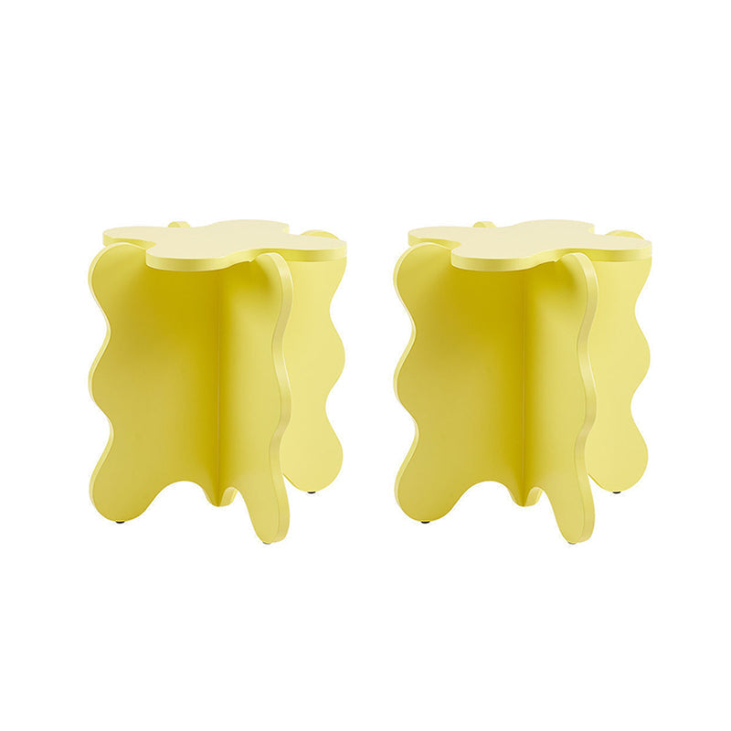 モダンなスタイルの不規則なサイドテーブルフェイクウッドエンドテーブルセット