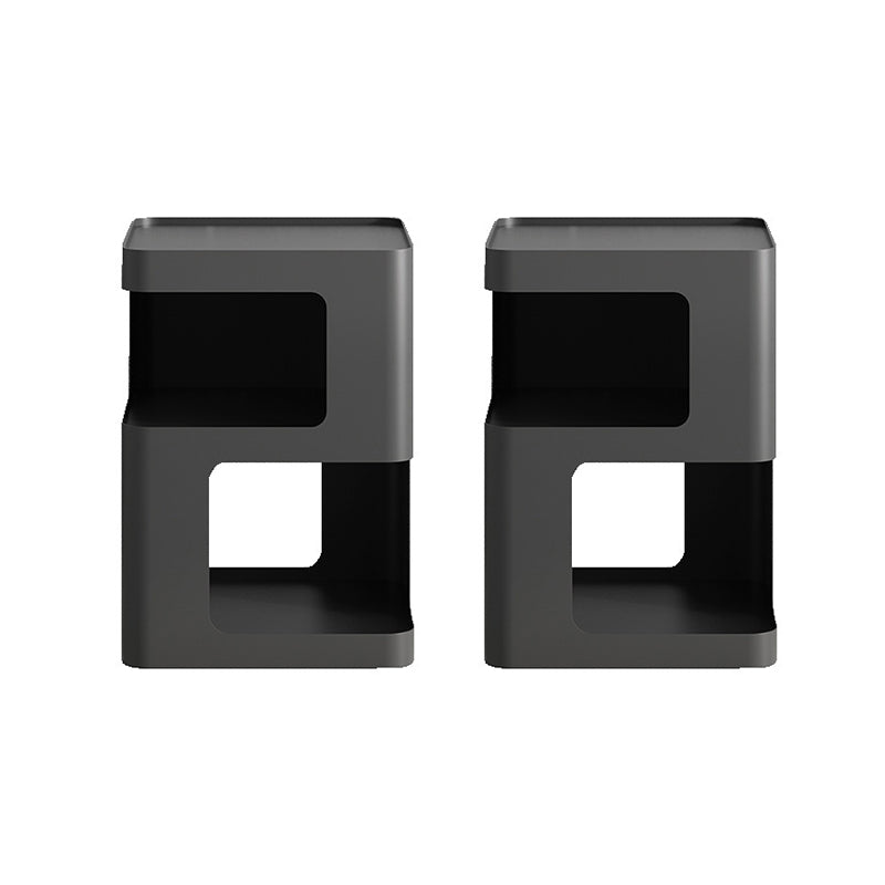 Tavolo di estremità quadrata in metallo moderno da 15,7 "W del tavolo laterale con 2 - scaffale