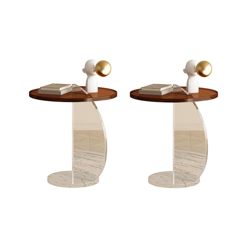 Tabella moderna del laterale rotondo di plastica di divano di divano il tavolo accento laterale