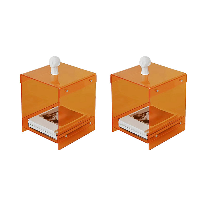 Tabla final del lado de plástico 15.94 "Mesa de acento lateral de trineo de ancho de ancho