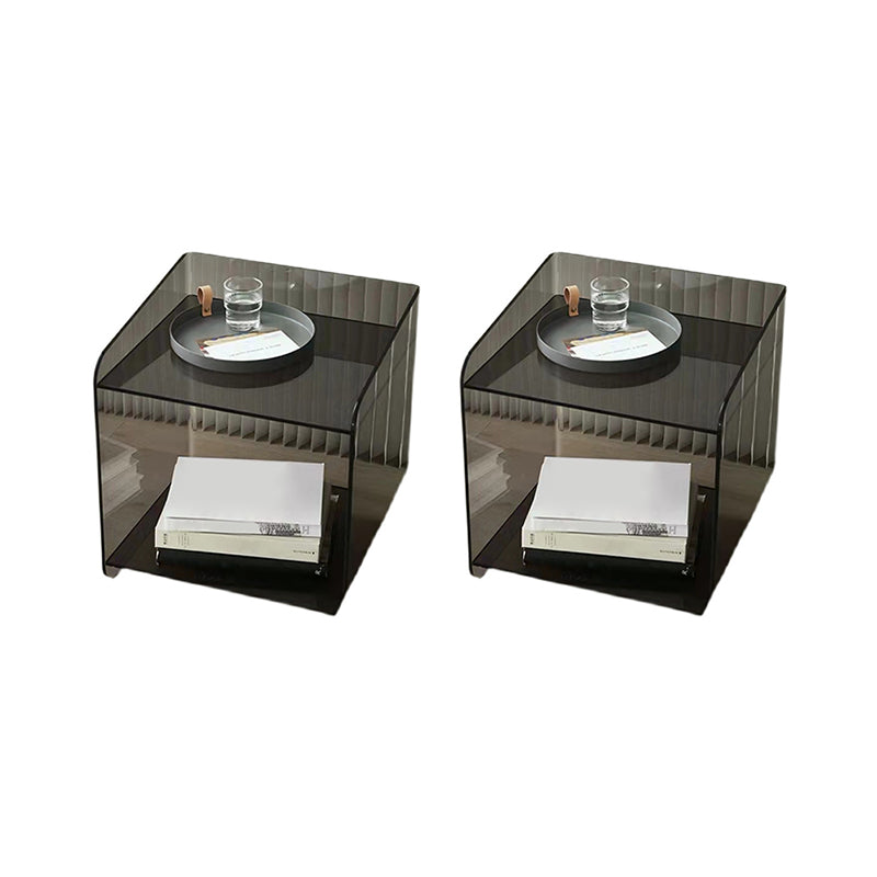 Tabella dell'estremità laterale rettangolare in plastica 15.74 "Tavolo di accento laterale largo in slitta