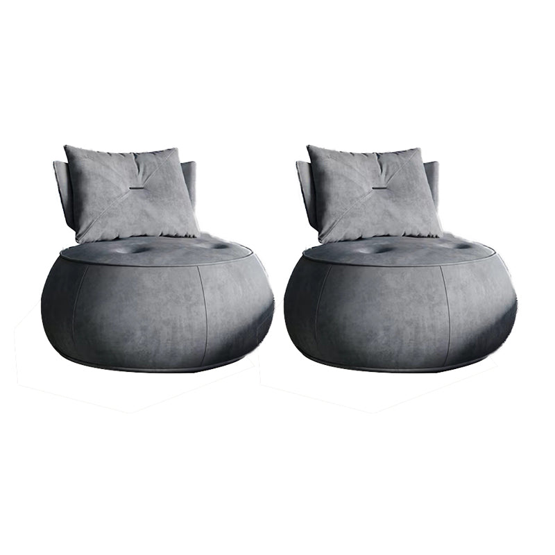Contemporary Solid Color Lounge Chair Living Room Swivel Side Chair Light Gray Tech Cloth 2 Piece Set Clearhalo 'Accent Chairs' 'accent_chairs' 'Chairs & Seating' 'furn' 'furn_accent_chairs' 'Furniture' 'Living Room Furniture' 6609601