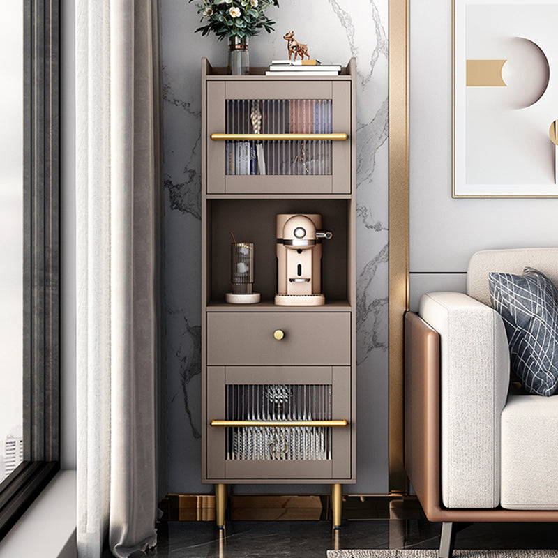 Mesa de buffet de madera estilo glamour de 60.3 pulgadas con gabinetes y cajones