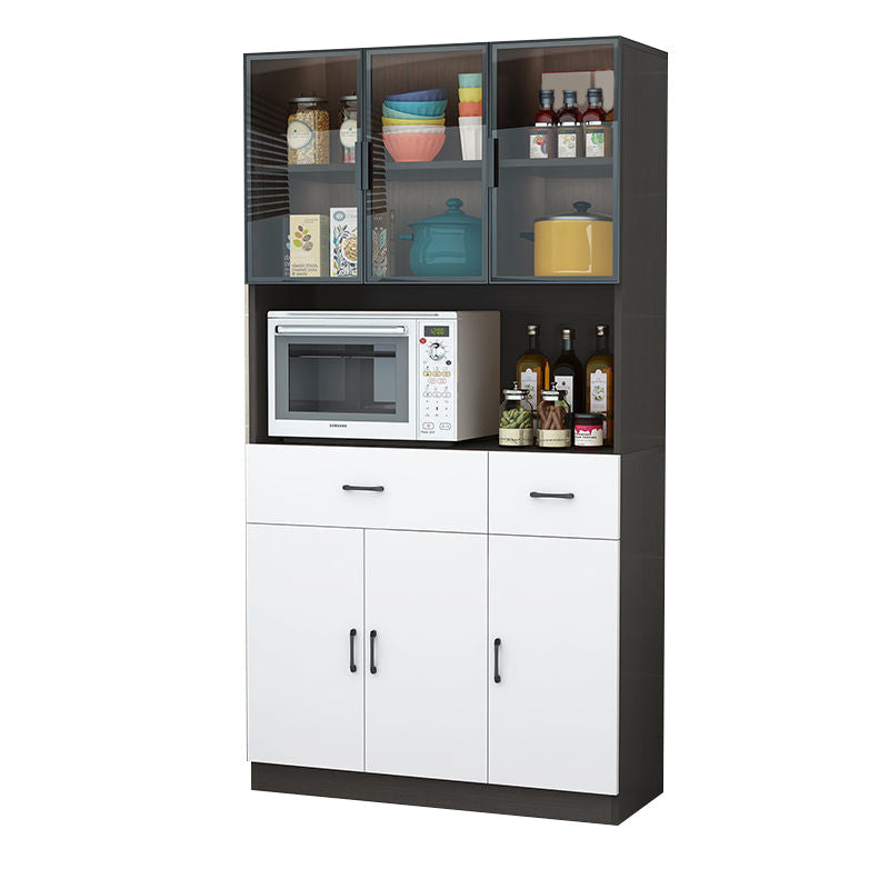 Server per la cena in stile glam ingegnerizzato in legno con archiviazione aperta