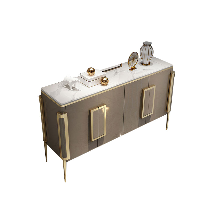 Scheda laterale di pietra a buffet contemporanea con mobili