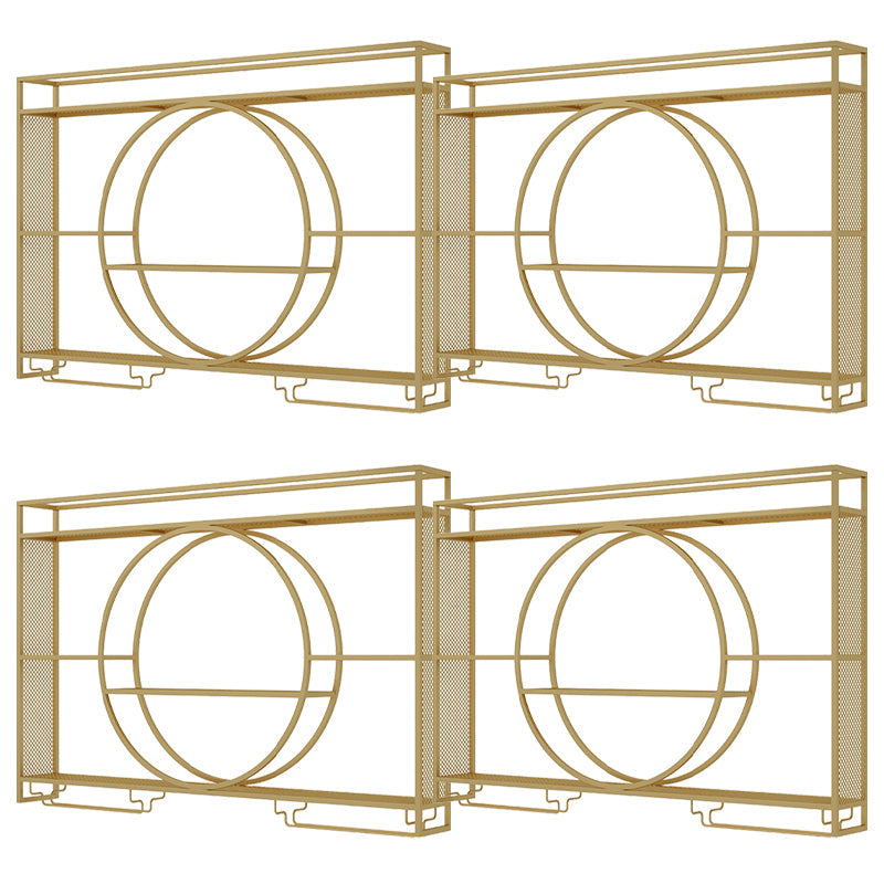 Metal Wine Holder Rack Contemporary Wall Mounted Wine Rack Kit without Light