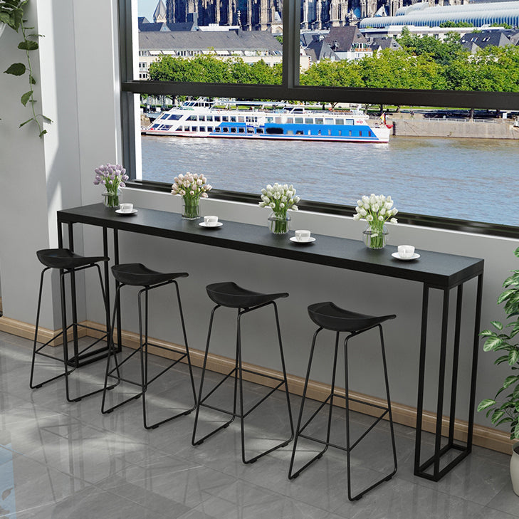Taburete de barra industrial y juego de mesa negro 1/2/5 piezas de pub juego de comedor de pub