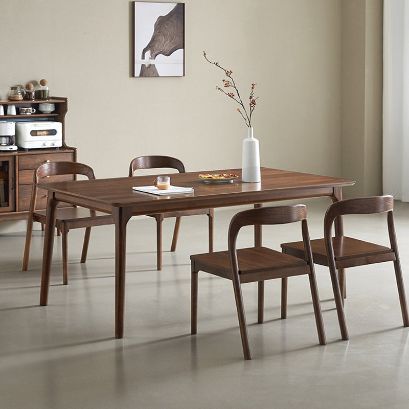 Modern Dining Set 1/3/4/5 Pcs Rectangle Solid Wood Dining Table and Chairs