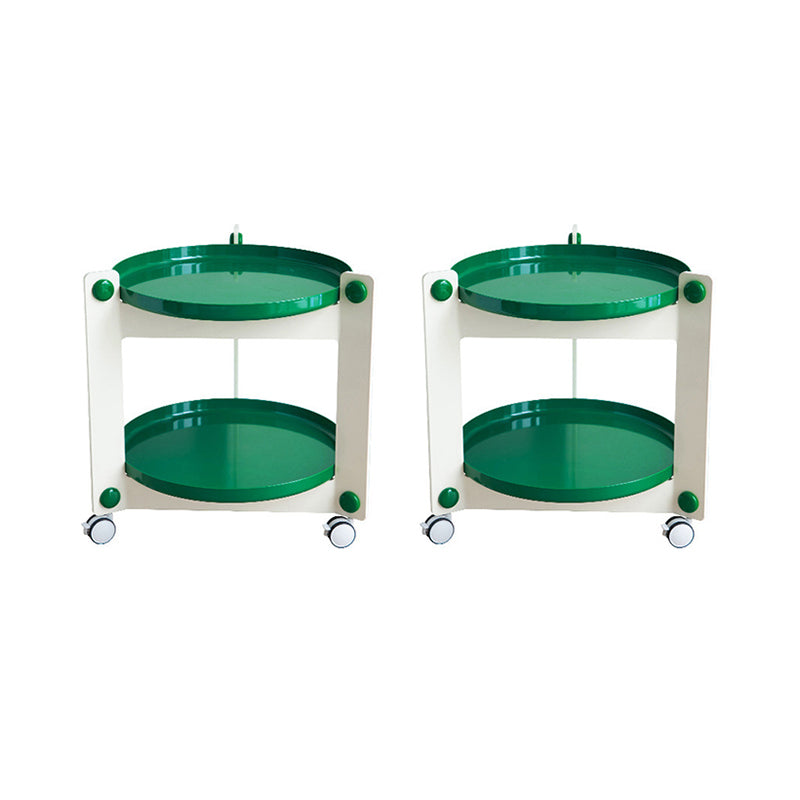 Moderner Acryl -runder Beistelltisch mit Casters Tably Top 2 - Tier End Table Set