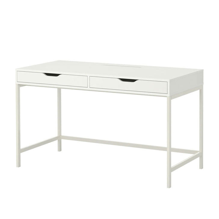 Escritorio de escritura de madera de ingeniería rectangular escritorio de oficina de dormitorio contemporáneo con cajones