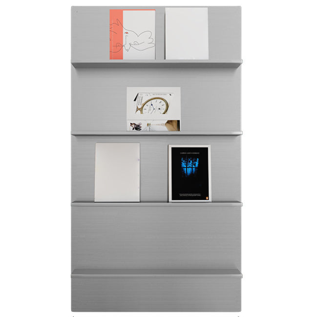 Industriële stalen boekenkast zilverstandaard gesloten back -boekenplank met planken