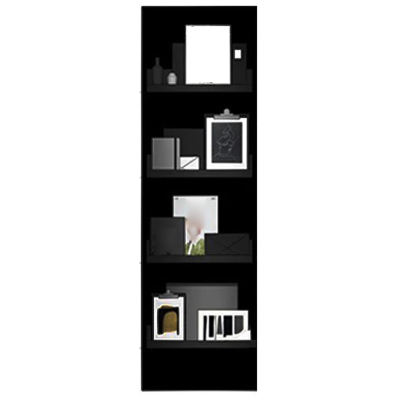 Industrial Standard Closed Back Bookcase Metal Black Bookshelf with Shelves