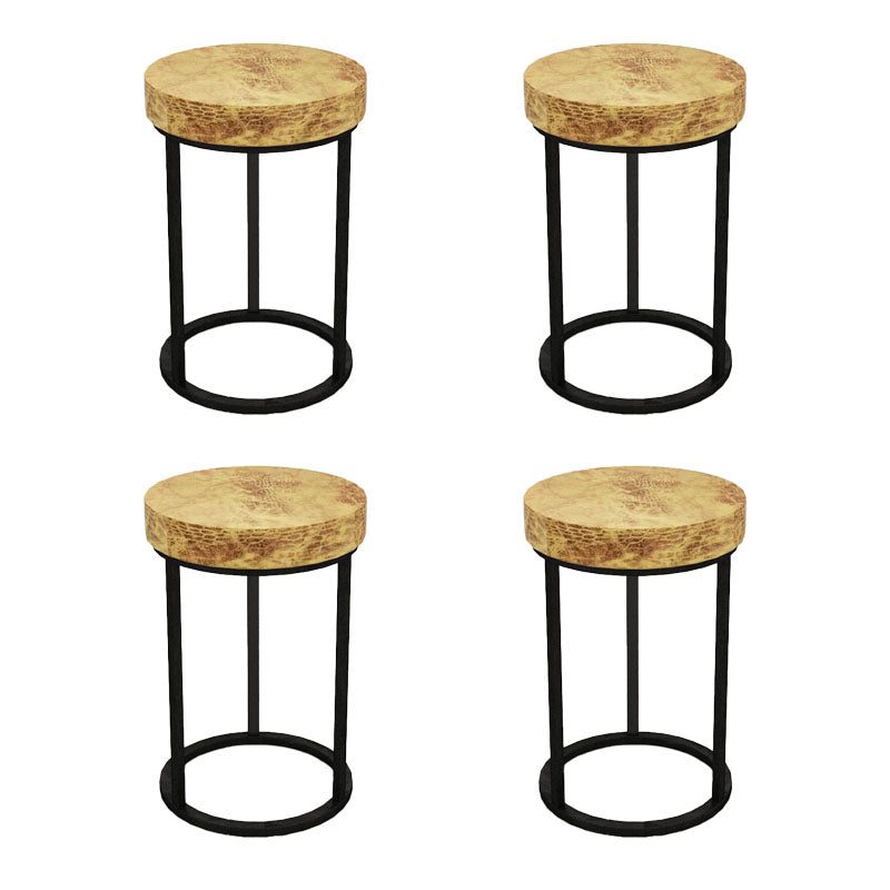Contemporary Round Shape Standard Stain Resistant Indoor Standard Ginger 4 Piece Set Clearhalo 'furn' 'furn_ottomans_poufs' 'Furniture' 'Living Room Furniture' 'Ottomans & Poufs' 'ottomans_poufs' 6619565
