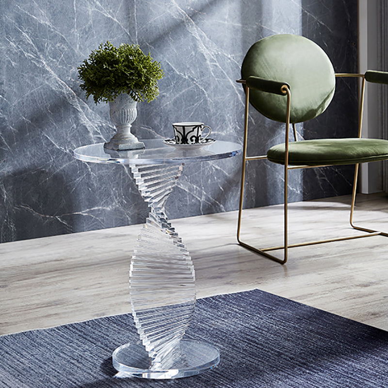 18" Wide Glam Side Table Acrylic Pedestal Clear Accent Side Table ...