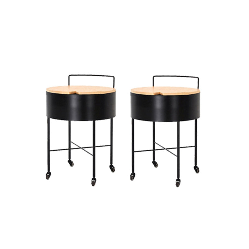 Modern Cross Legs End Table Removable Round Sofa Table with Storage