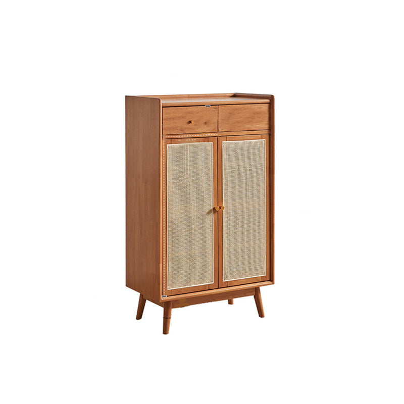 Mid-Century Modern Rectangle Storage Cabinet Natural Finish Accent Cabinet 24"L x 14"W x 43"H Clearhalo 'Cabinets & Chests' 'cabinets_chests' 'furn' 'furn_cabinets_chests' 'Furniture' 'Living Room Furniture' 6620993