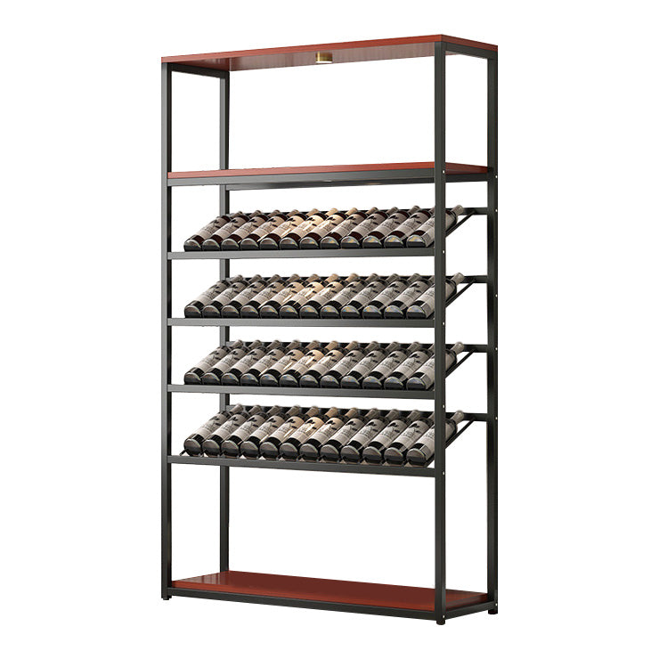 Contemporary Floor Bottle Wine Rack Single Black Metal Wine Holder Wine Bottle Rack 47"L x 14"W x 79"H Clearhalo 'furn' 'furn_wine_racks' 'Furniture' 'Kitchen & Dining Furniture' 'Wine Racks' 'wine_racks' 6629399
